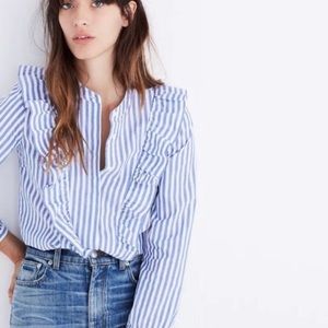 Madewell Whitney Striped Blouse Size Small